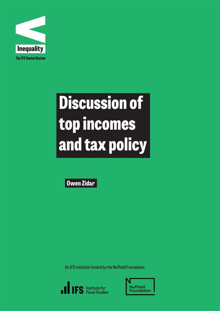 Cover for Discussion of top incomes and tax policy