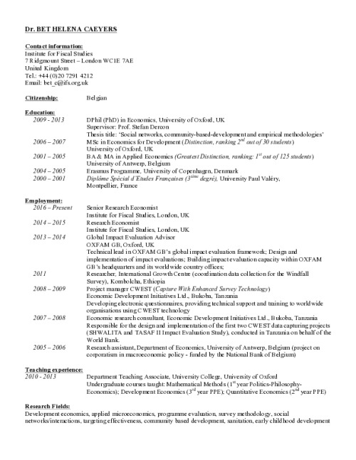 Image representing the file: Bet Caeyers's CV