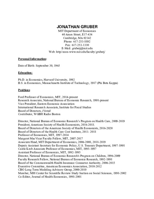 Image representing the file: Jonathan Gruber's CV