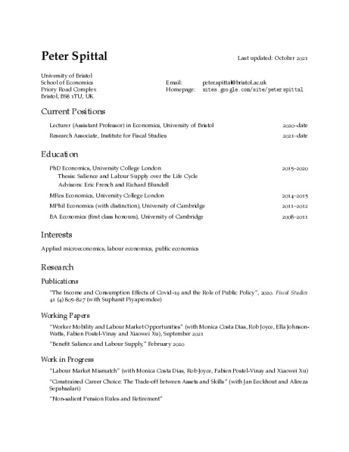 Image representing the file: Peter Spittal's CV
