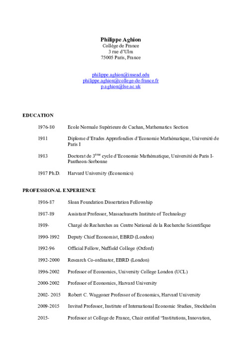 Image representing the file: Philippe Aghion's CV