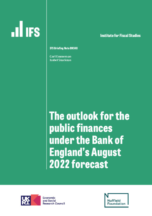 Image representing the file: The outlook for the public finances under the Bank of England’s August 2022 forecast 
