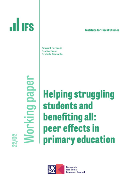 Image representing the file: Helping struggling students and beneﬁting all: peer eﬀects in primary education