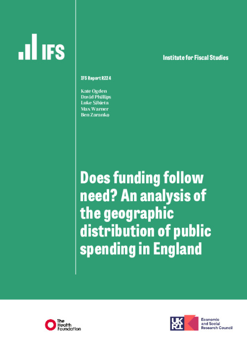 Image representing the file: Does funding follow need? An analysis of the geographic distribution of public spending in England
