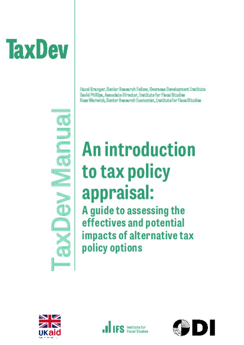 Image representing the file: Download TaxDev tax policy appraisal manual