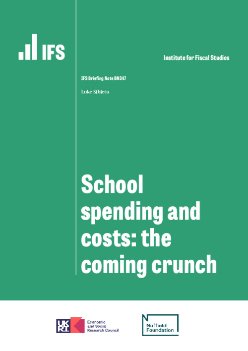 Image representing the file: School spending and costs: the coming crunch