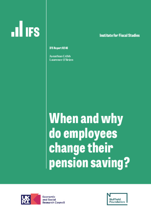 Image representing the file: When and why do employees change their pension saving?