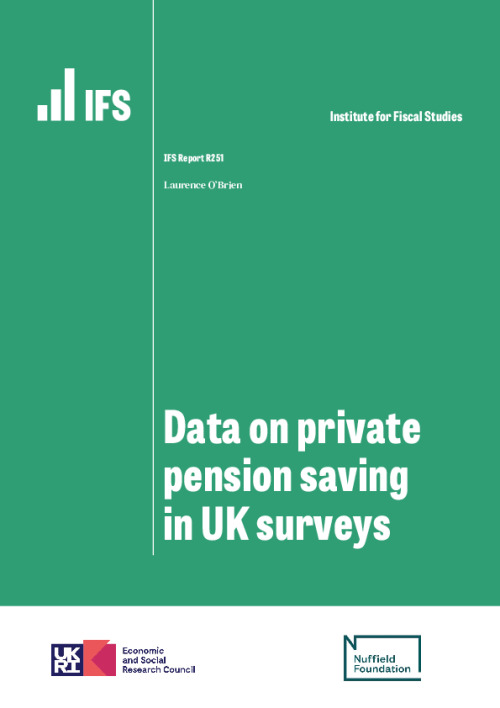 Image representing the file: Data on private pension savings in the UK surveys