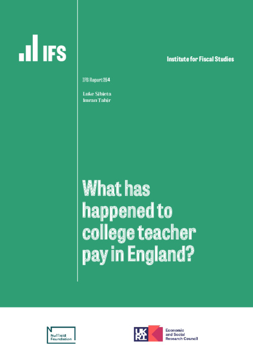 Image representing the file: What has happened to college teacher pay in England? 
