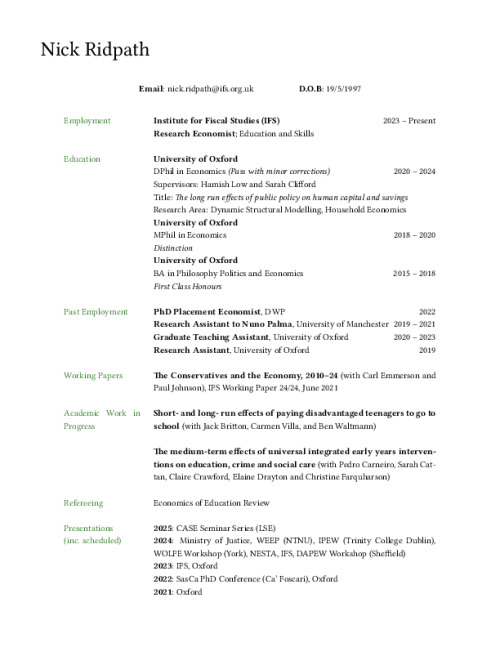 Image representing the file: Nick Ridpath's CV