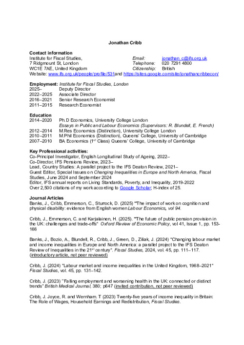 Image representing the file: Jonathan Cribb's CV