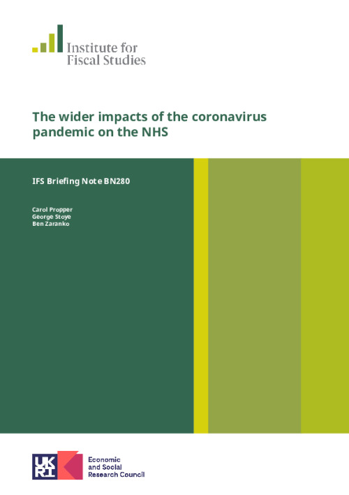 Image representing the file: The wider impacts of the coronavirus pandemic on the NHS