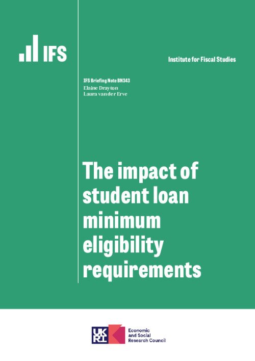Image representing the file: The impact of student loan minimum eligibility requirements