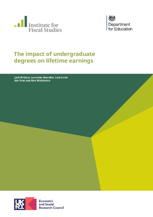 Image representing the file: The impact of undergraduate degrees on lifetime earnings