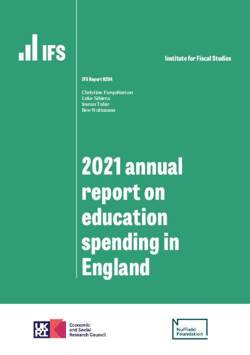 Image representing the file: 2021 annual report on education spending in England