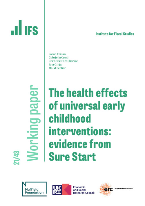 The health impacts of universal early childhood interventions: evidence  from Sure Start