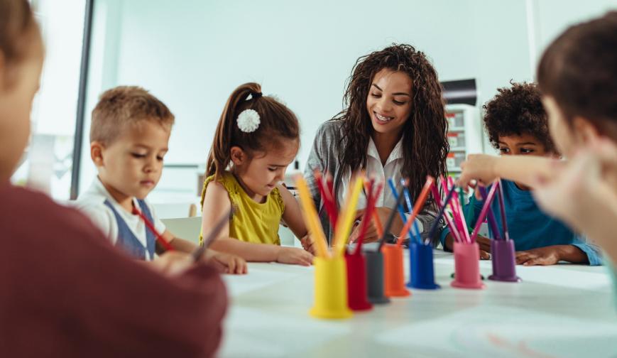 An image of children drawing