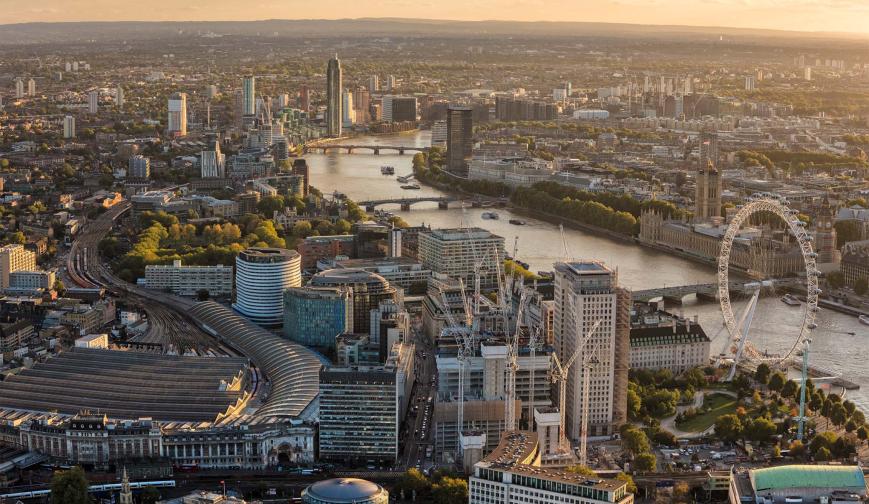Aerial view of London