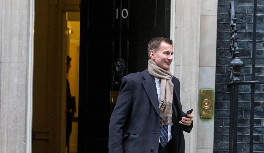 Jeremy Hunt leaving Downing Street