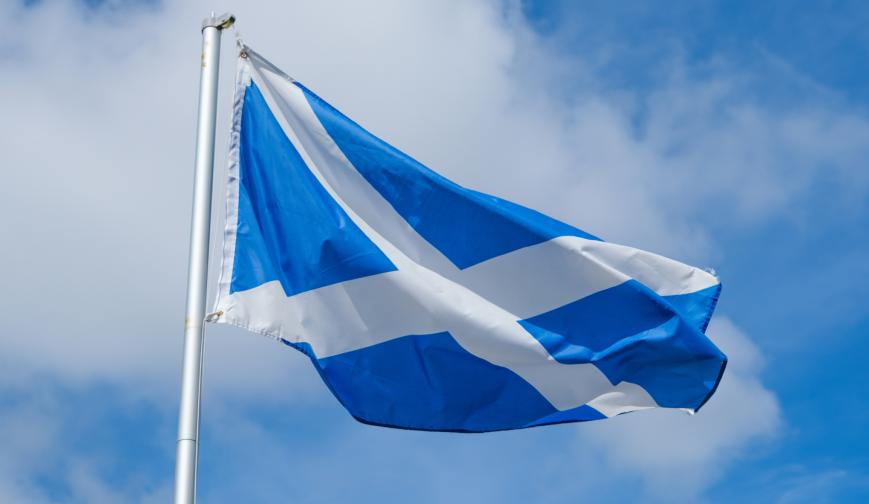 Scottish flag in the wind