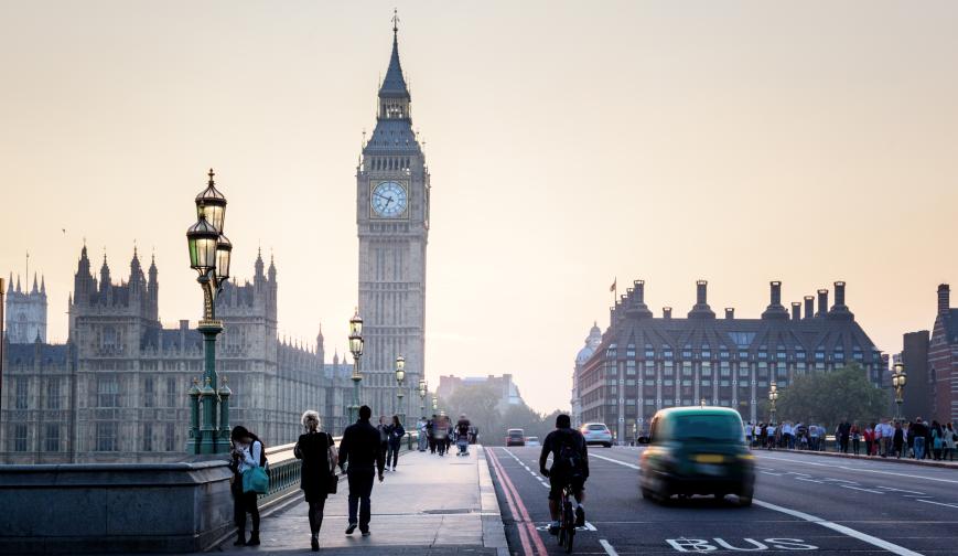 Image of westminster bridge at sunset 