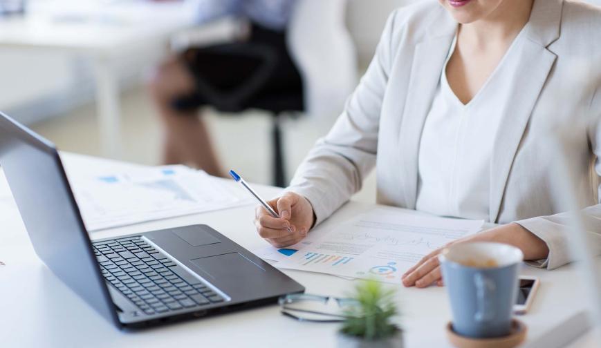 woman working at desk