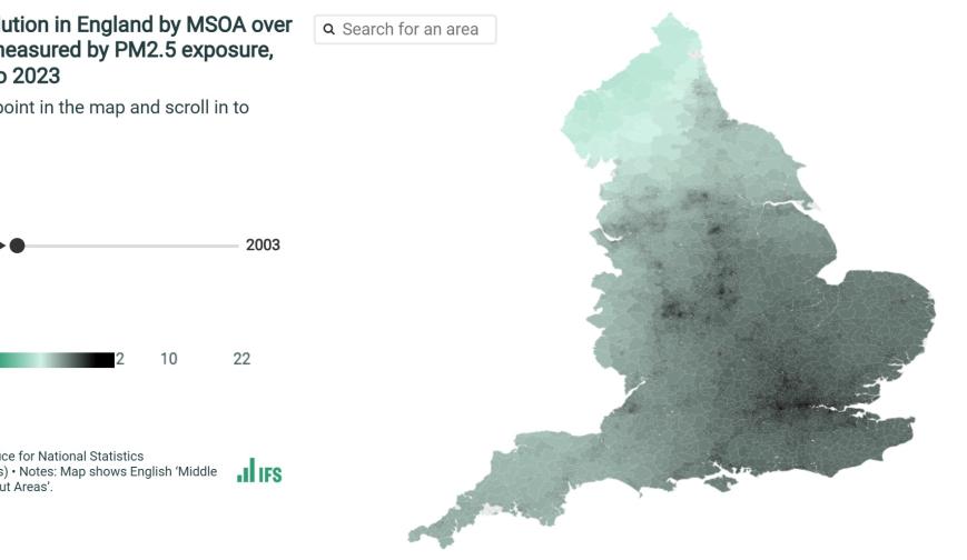 Air pollution in England by MSOA over time