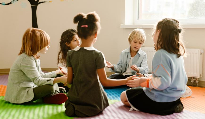 A photo of young children at school