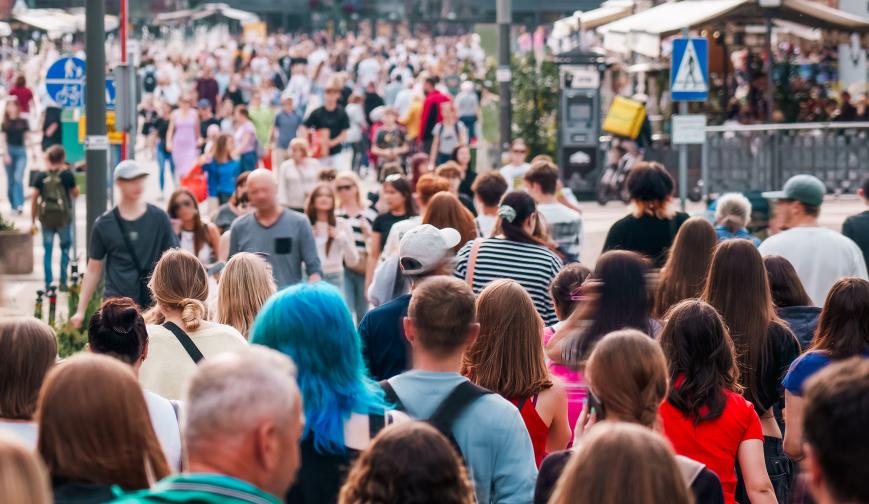 A crowd of people