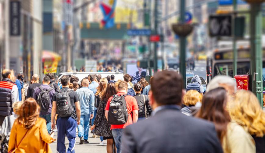 People in a city centre