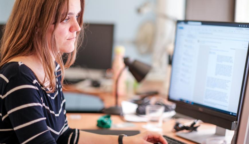IFS researcher in office