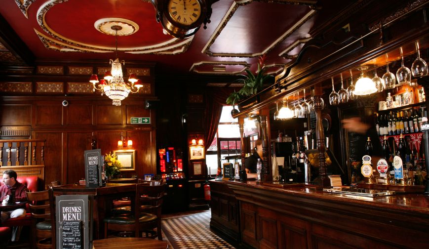 Inside a pub
