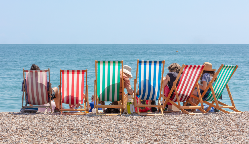 Family on beach