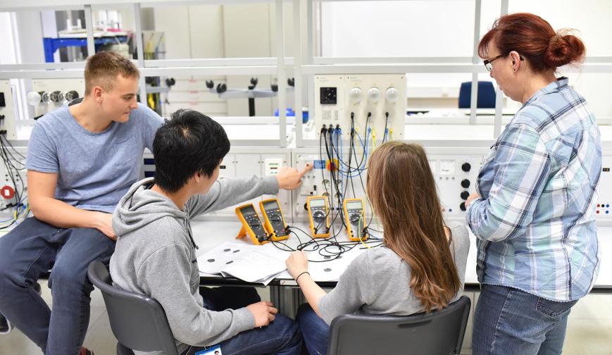 Young people in technical environment