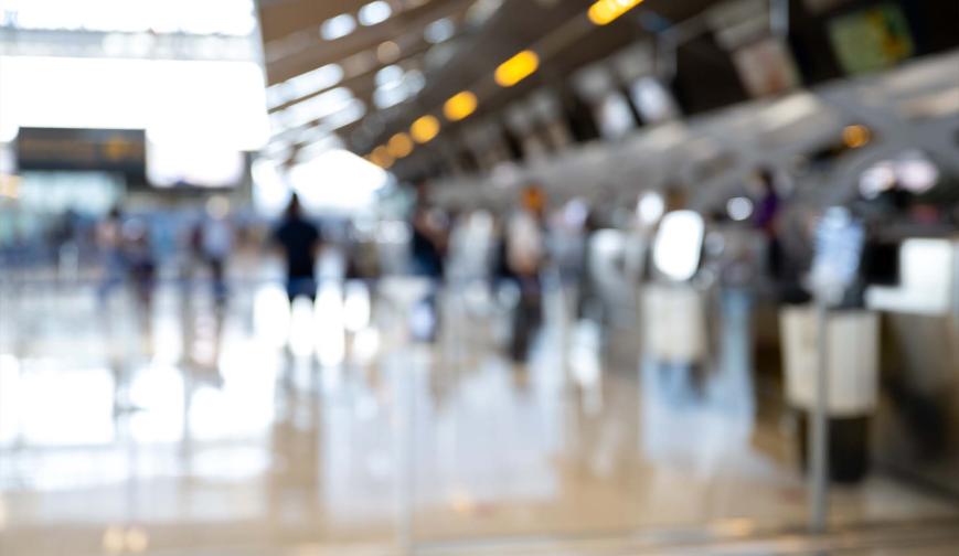 Arrivals area at an airport