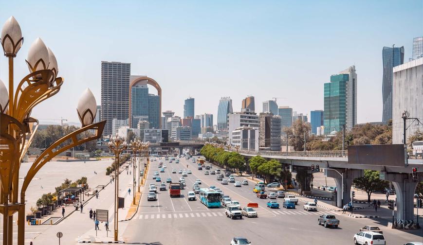 Highway in Addis Ababa, Ethiopia