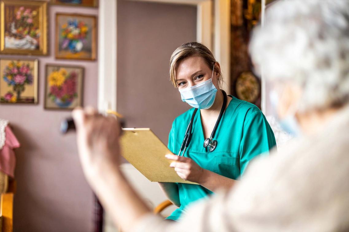 Care worker with elderly woman