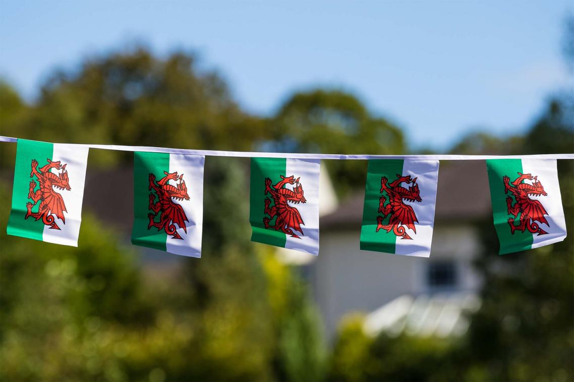 Welsh flag bunting