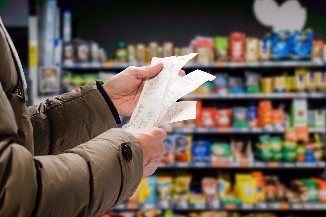 Holding receipts in a supermarket