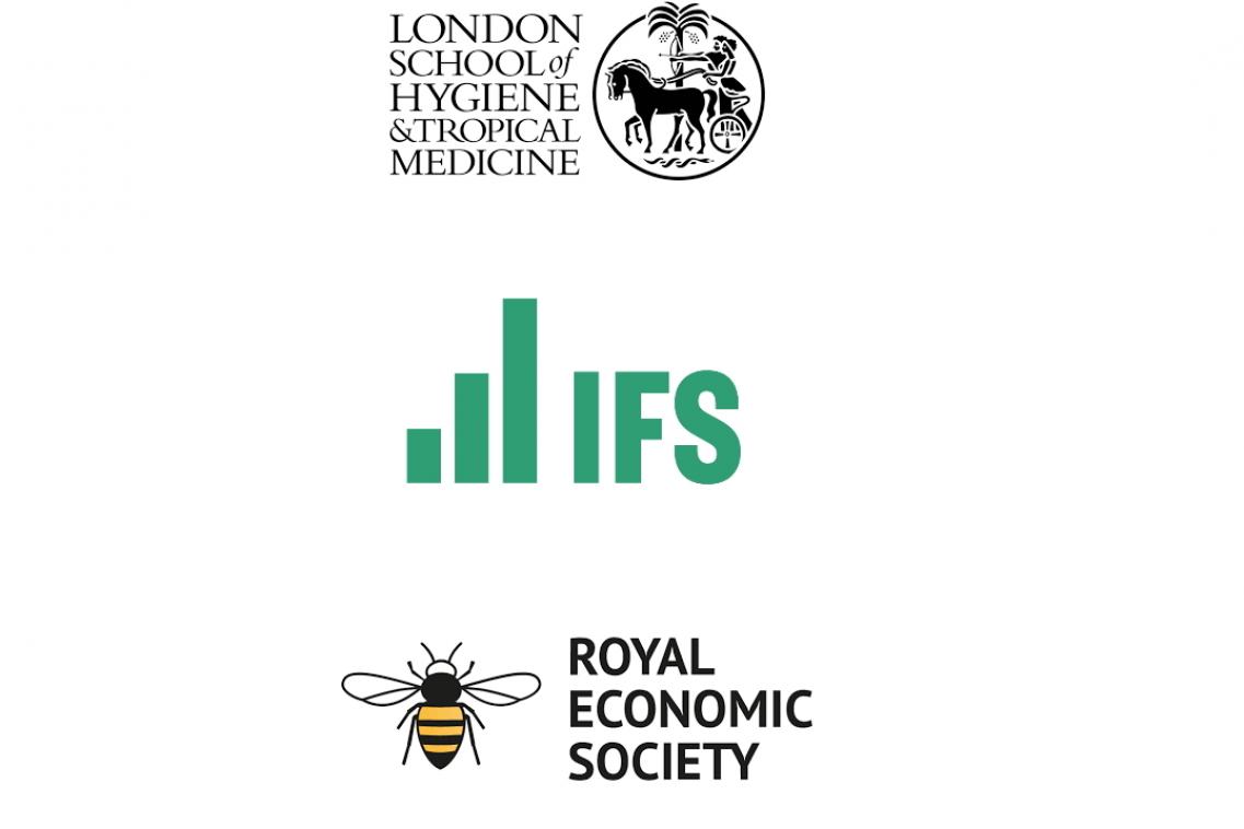 London School of Hygiene & Tropical Medicine logo, IFS logo and Royal Economic Society Logo