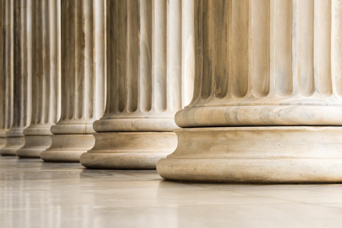 An image of marble columns