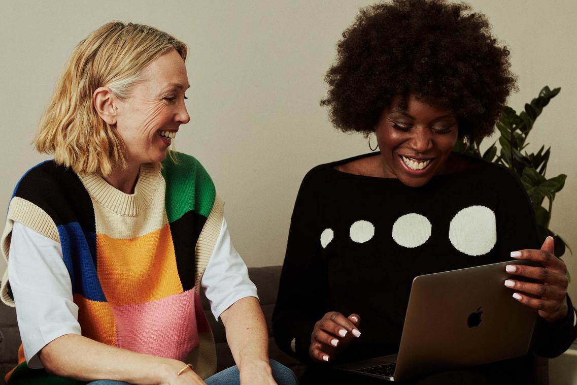 Older women working on a laptop