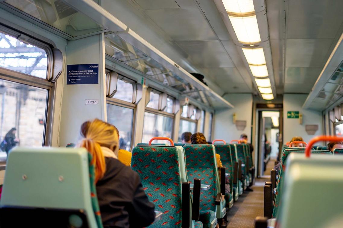 Commuters on a train