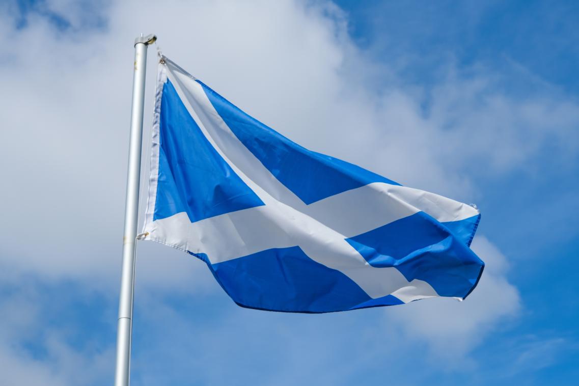 Scottish flag in the wind