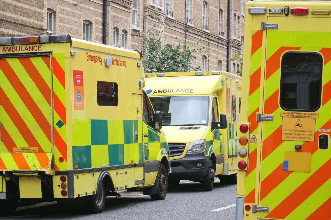 Three ambulances