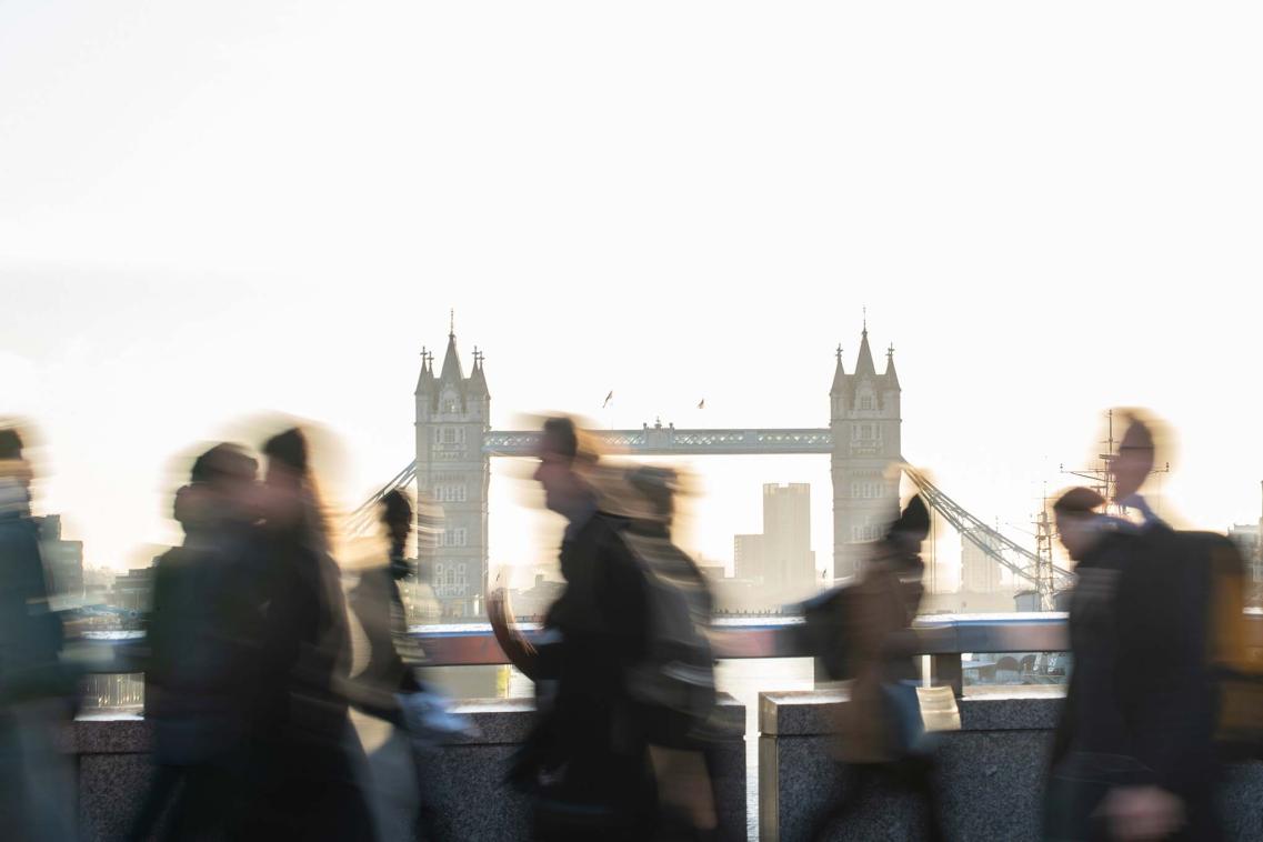 Commuters by Tower Bridge