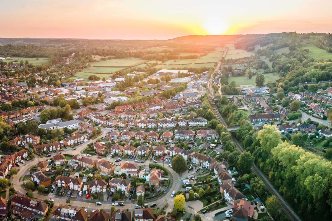 Edge of rural town