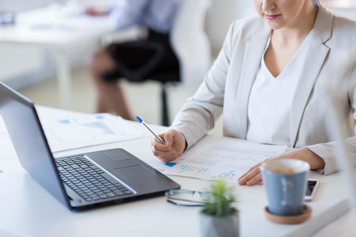 woman working at desk