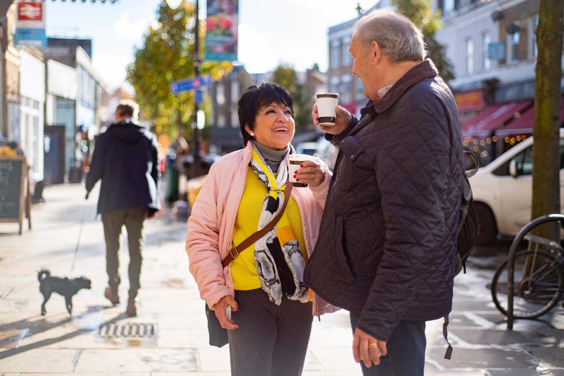 Older couple chatting