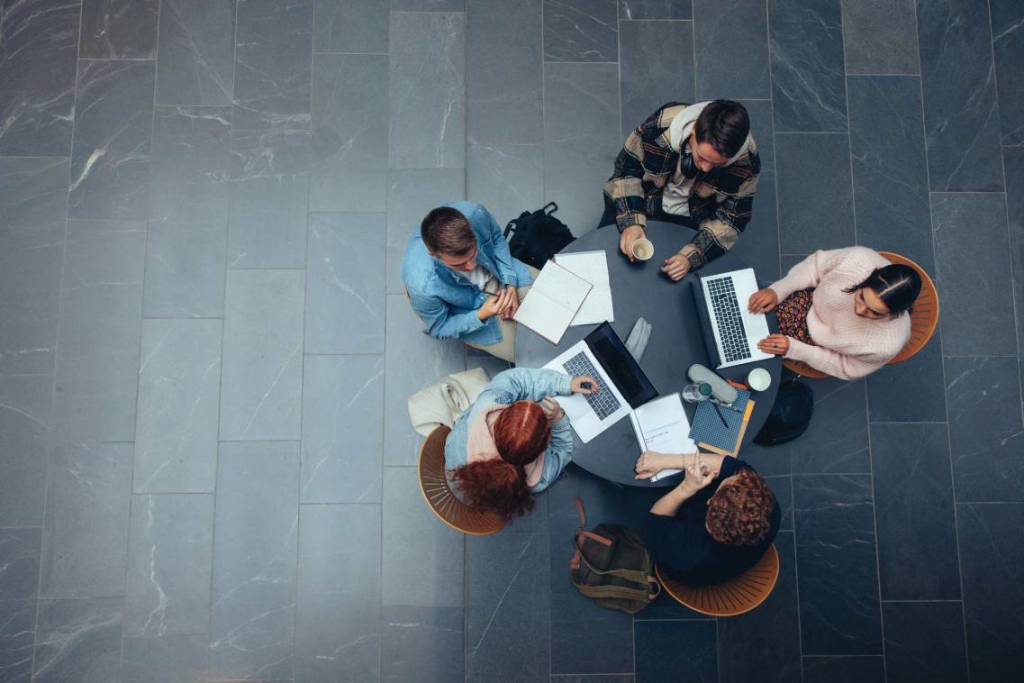 university students studying together